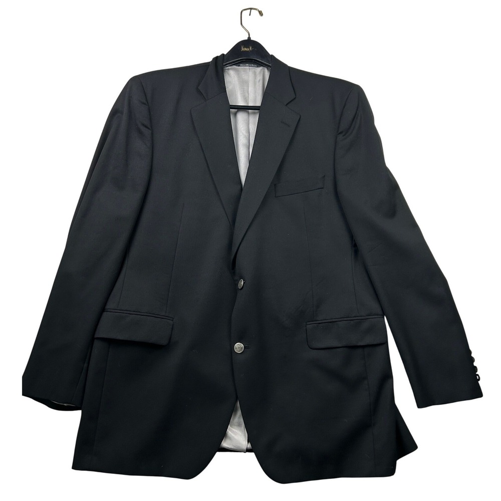 Jack Victor Saks Fifth Avenue Wool Blazer 46L Black Crest Button Canada
